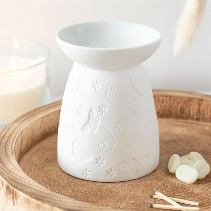 White Ceramic Butterfly Wax Burner