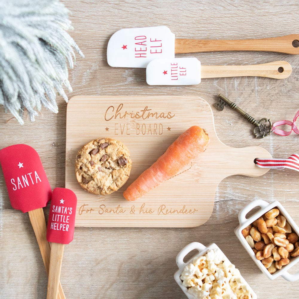 Wooden Christmas Eve Serving Board for Santa and Reindeer | 25x16cm