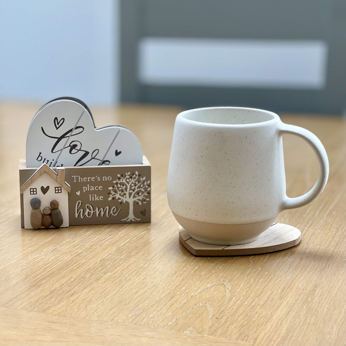 Wooden HOME Coasters | Set of 4