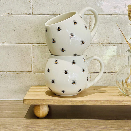 Raised Wooden Tray with Round Feet – Natural