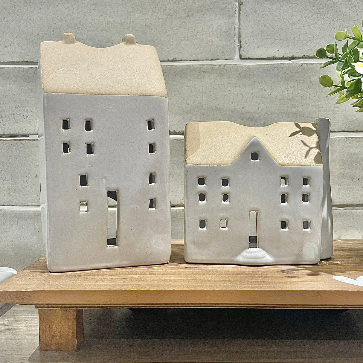 Natural T-light holder House | 11.5.cm