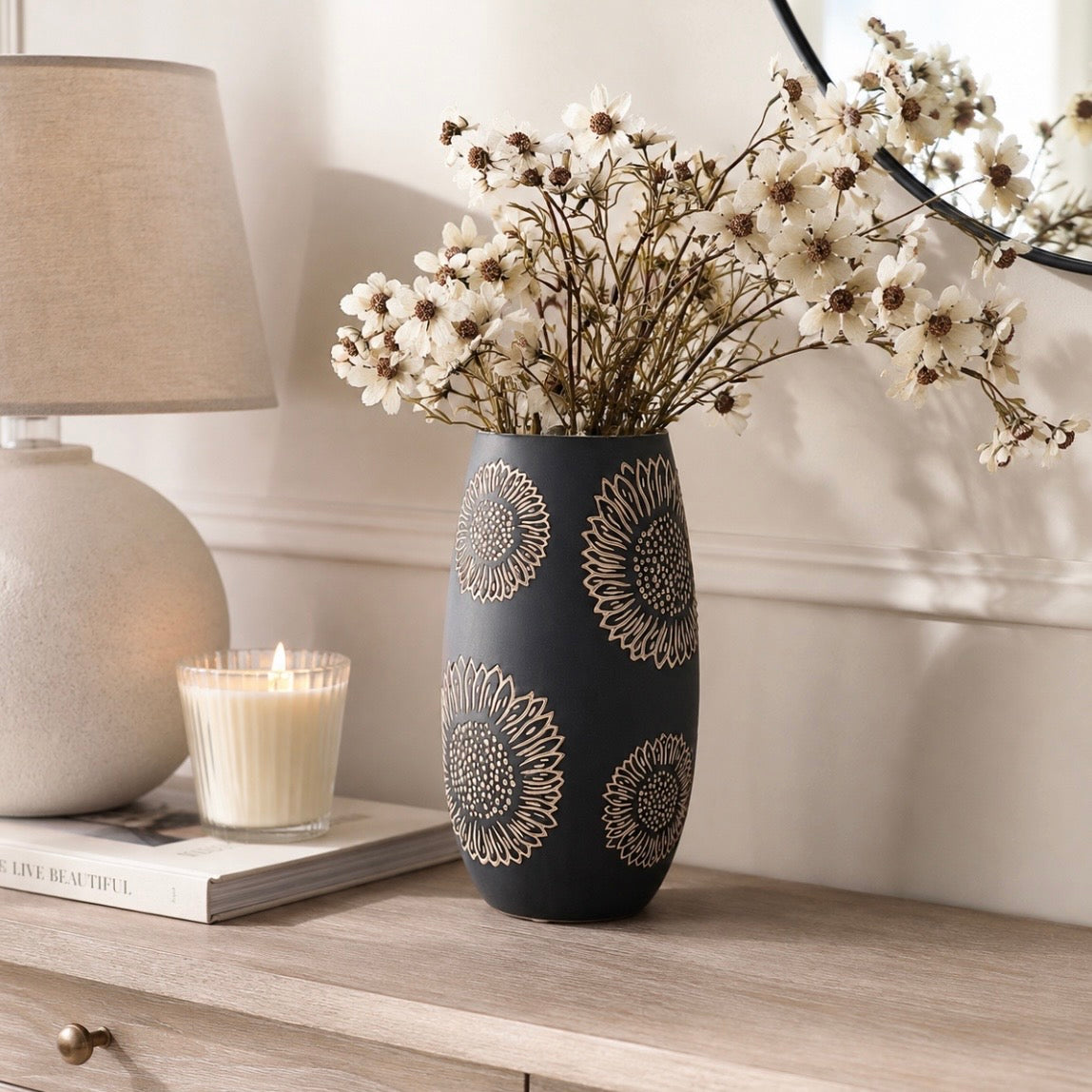 Artisan Flower Wax Resist Vase