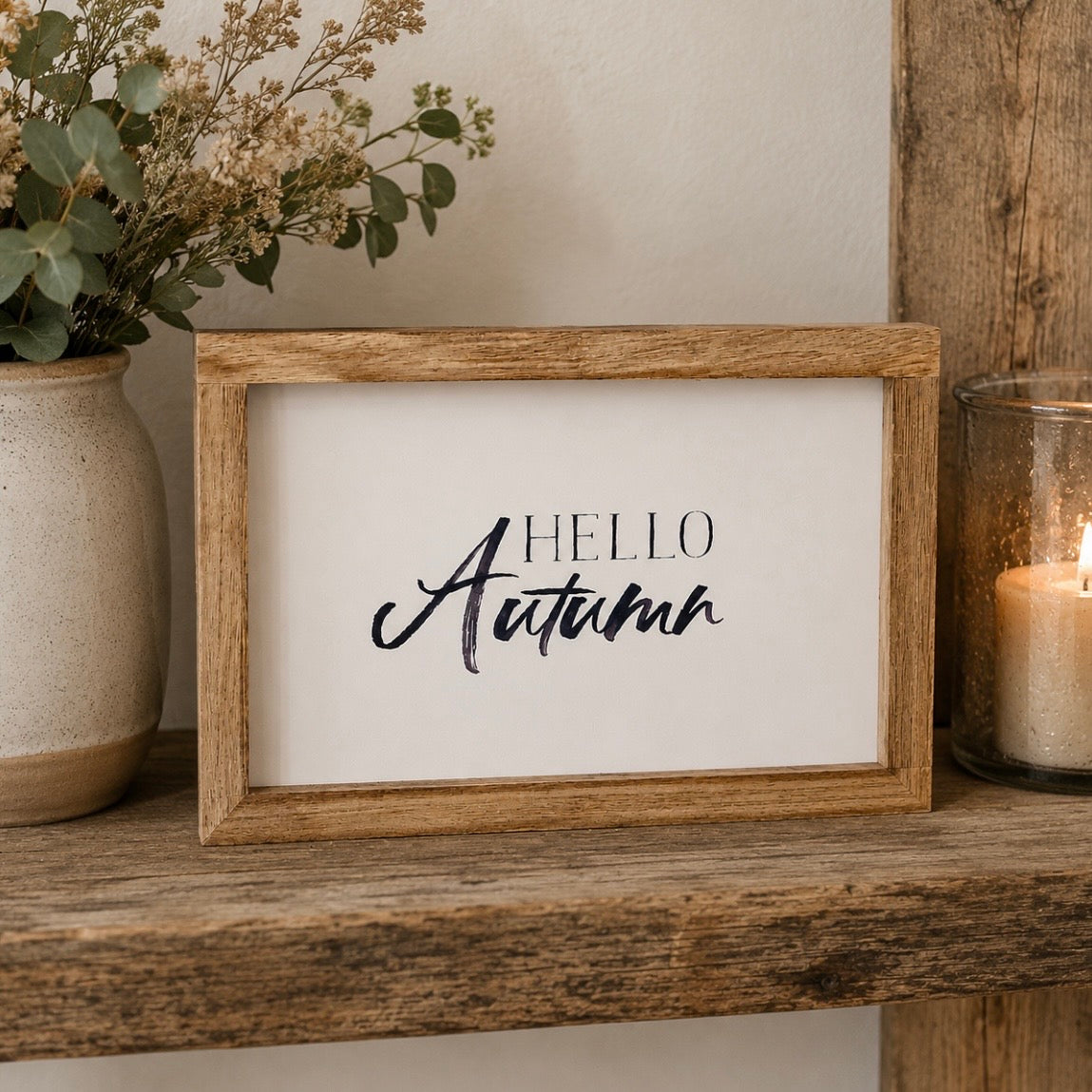 Hello Autumn Wooden Frame Sign