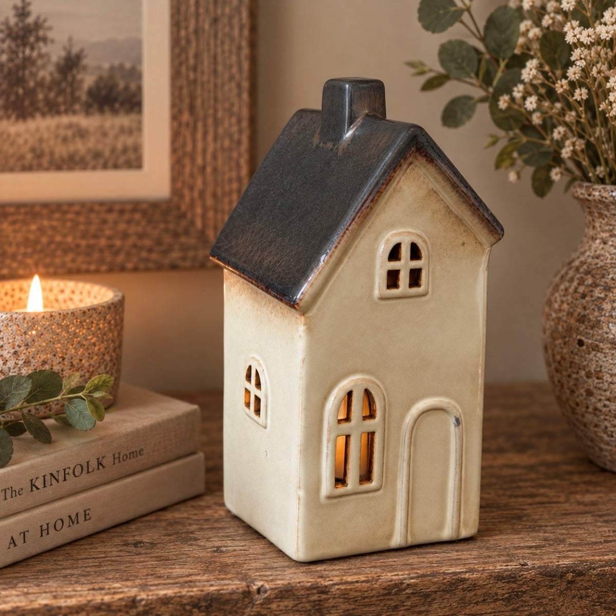 Tall Metallic Tealight House | 18.5cm