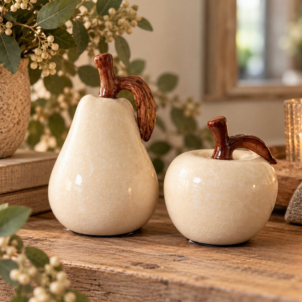 Ceramic Glazed Pear Ornament | 14cm
