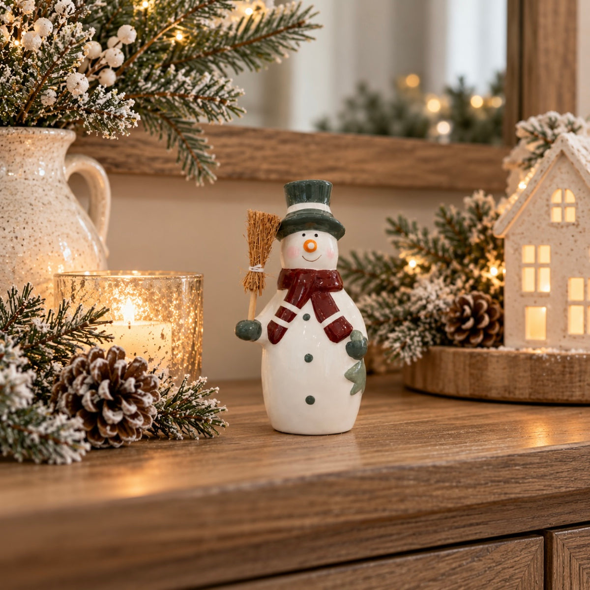 Snowman with Broom | 13.5cm