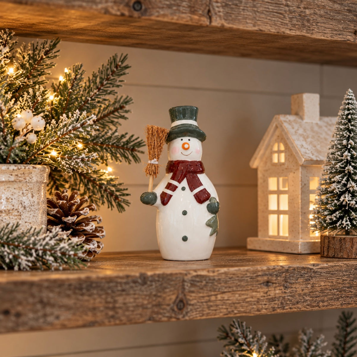 Snowman with Broom | 13.5cm