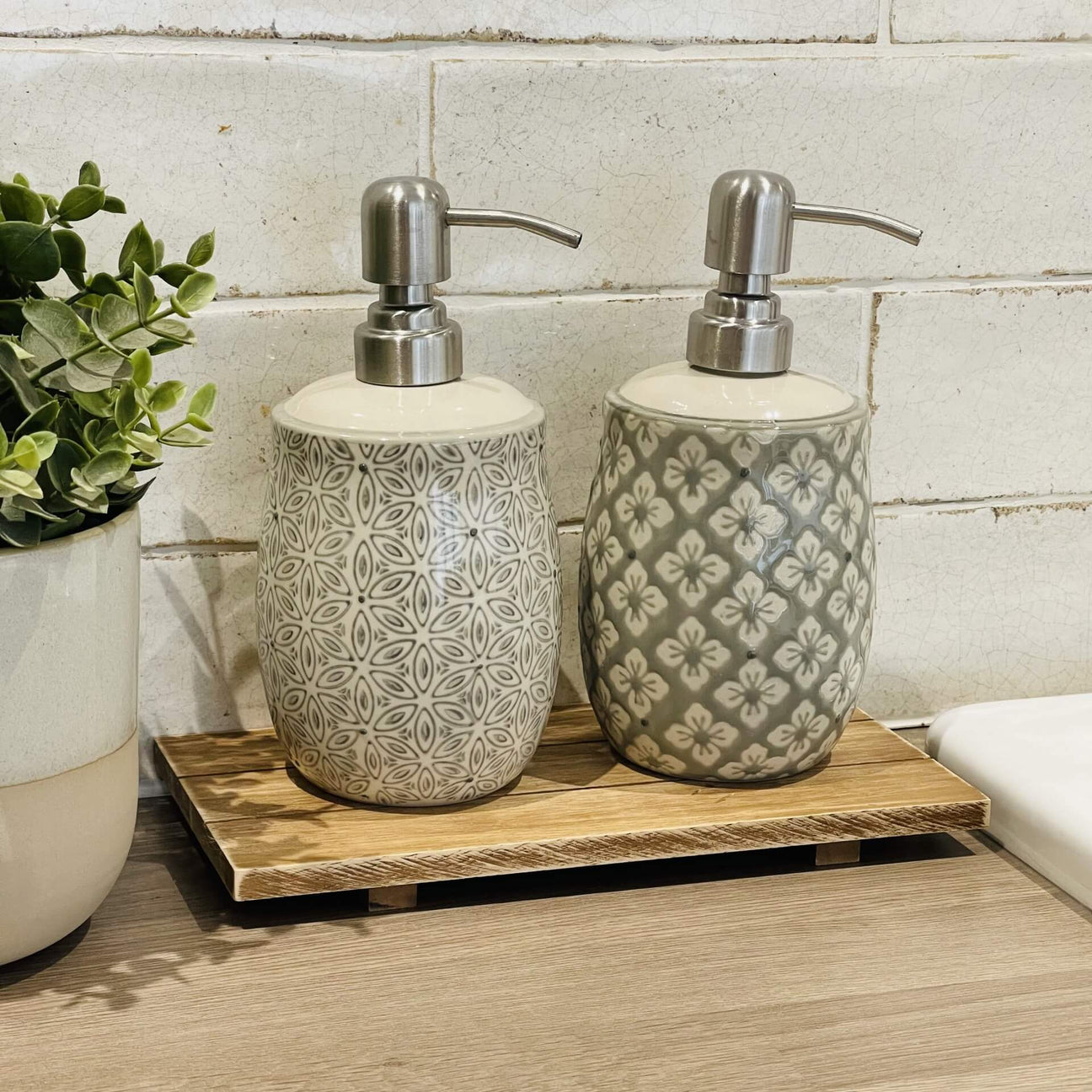 Grey Mojave Bathroom Tumbler & Soap Dispenser