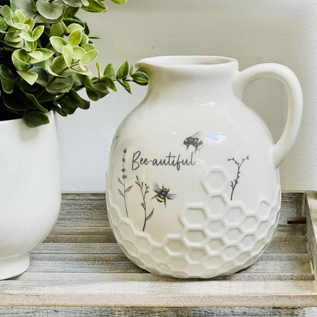 Honeycomb Embossed Bee Jug