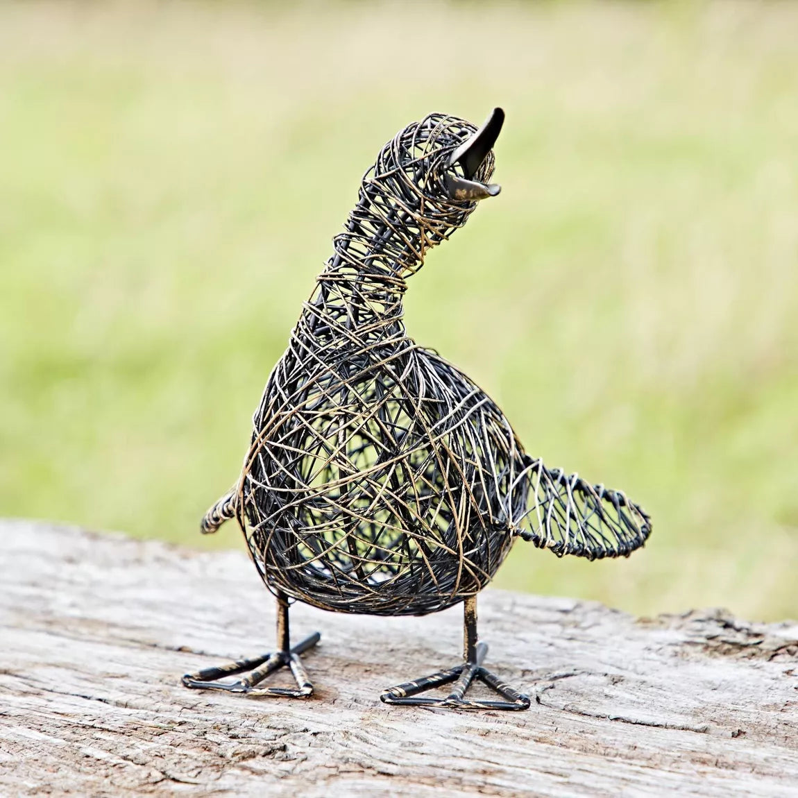 Small Quacking Duck Wire Garden Ornament