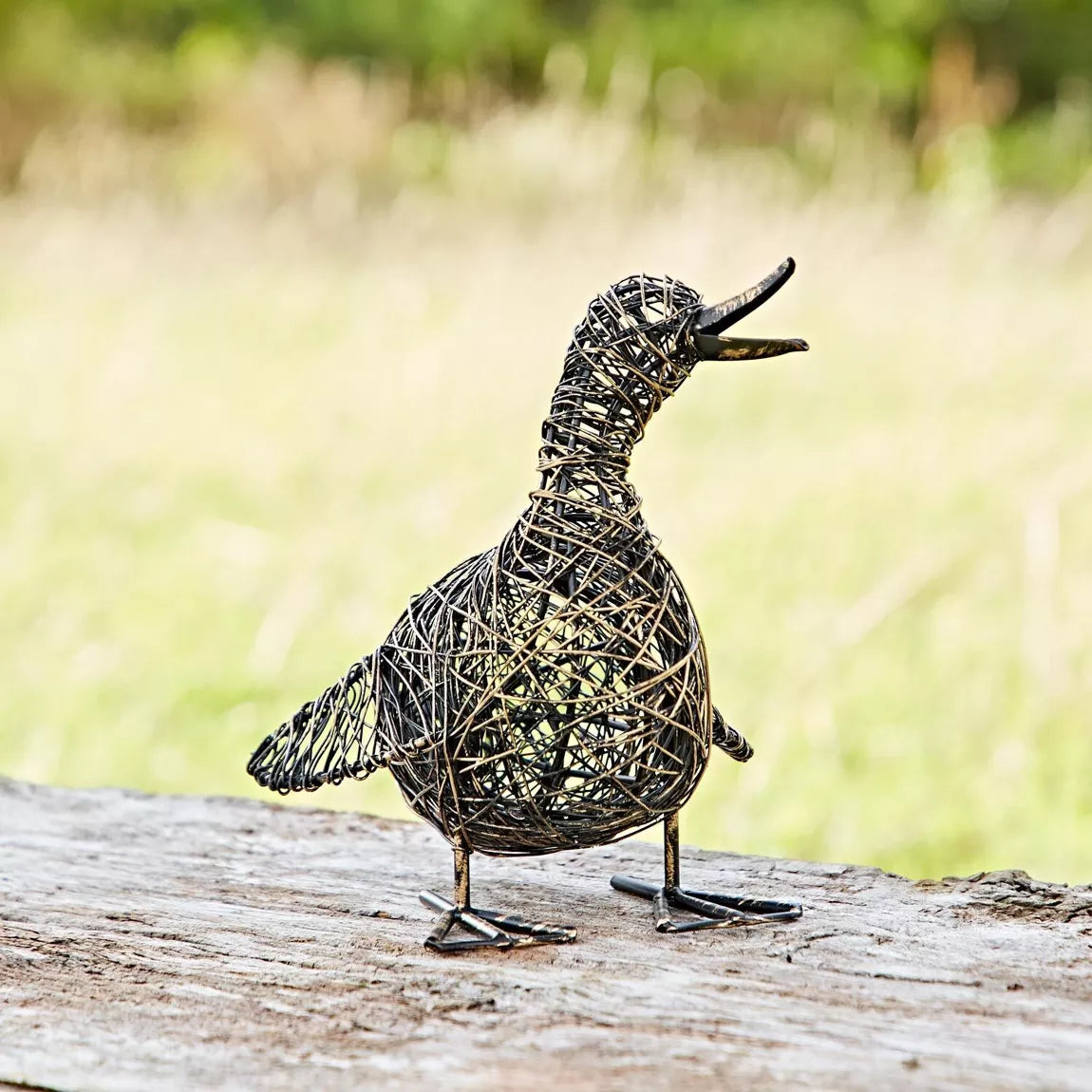 Small Quacking Duck Wire Garden Ornament