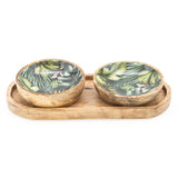 Mango Wood Dipping Bowls & Tray | Bali Whirl