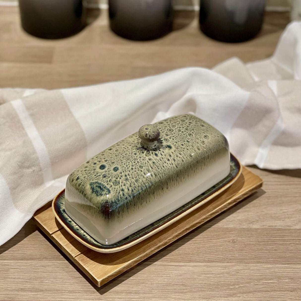 Reactive Glaze Butter Dish