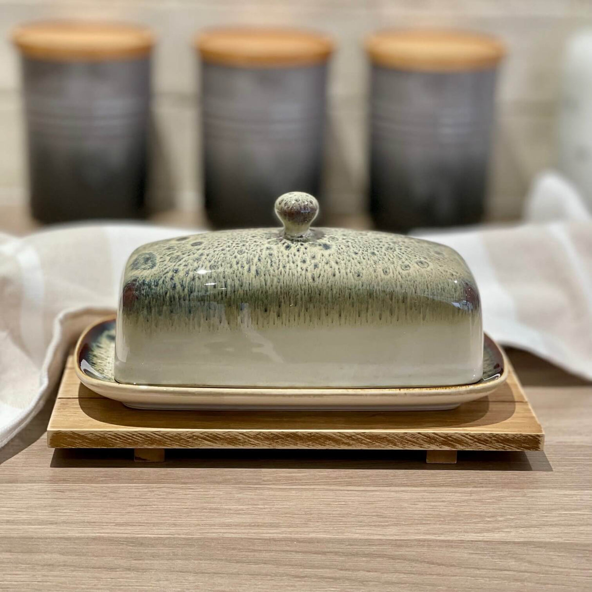 Reactive Glaze Butter Dish