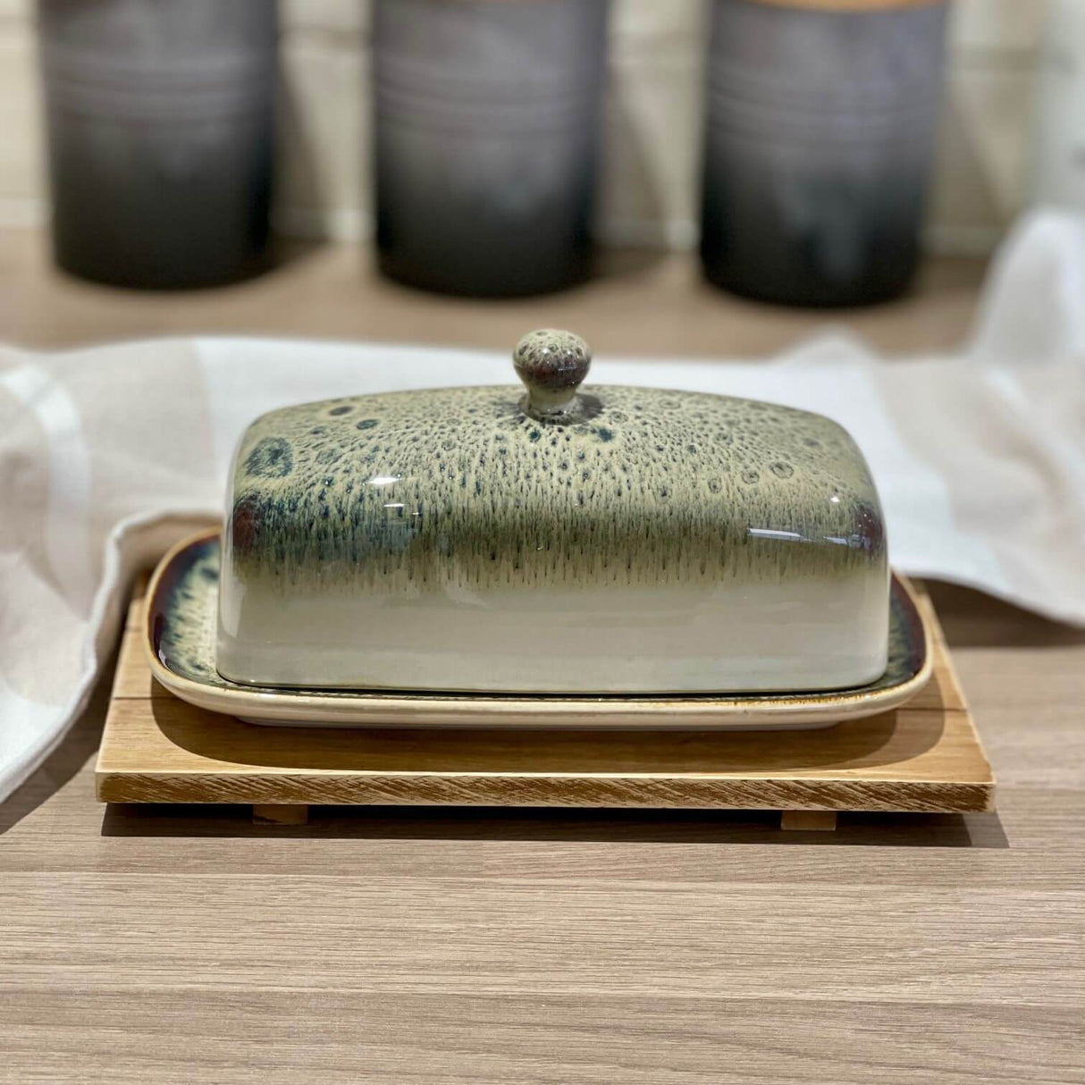 Reactive Glaze Butter Dish