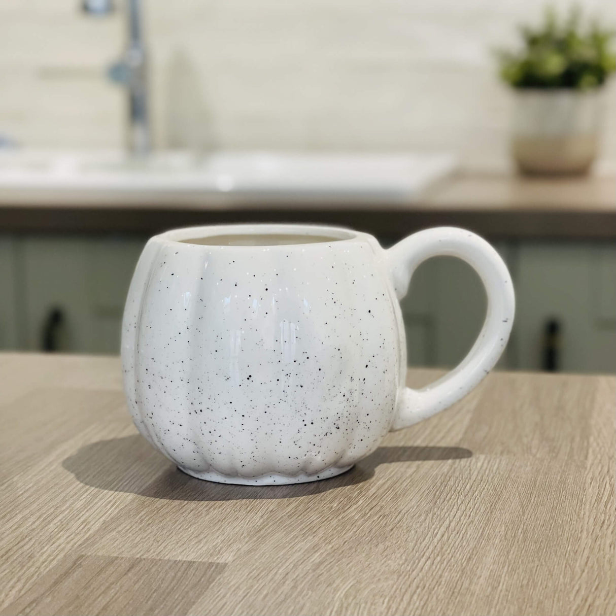 Ceramic Pumpkin Mug | White Speckled