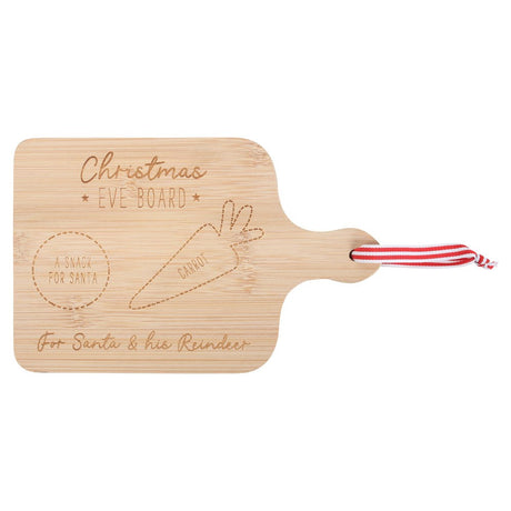 Wooden Christmas Eve Serving Board for Santa and Reindeer | 25x16cm