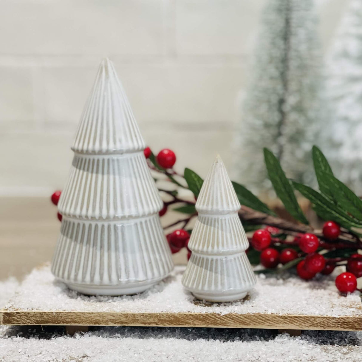 Ceramic Neutral Christmas Tree | Large