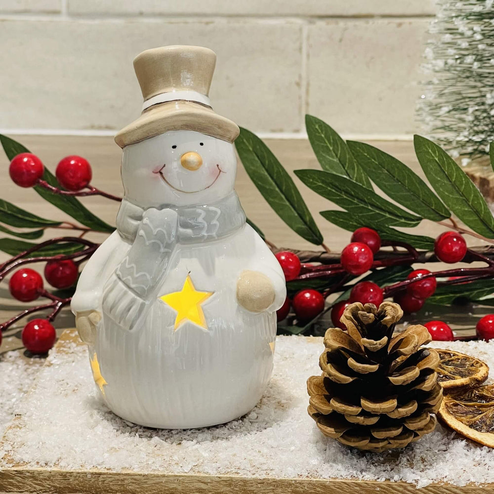 LED Snowman with Star Cut Outs