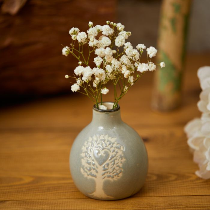 Family Tree Grey Bud Vase | 9.5cm