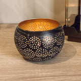 Black and Gold Metal Tea Light Holder