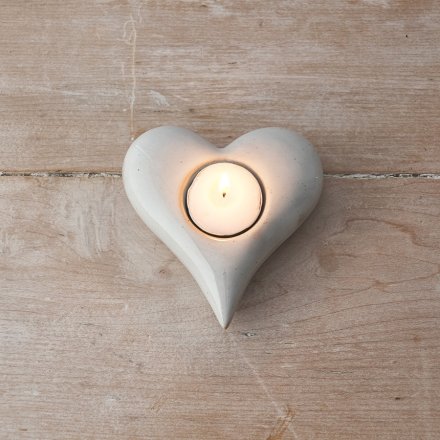 Natural Heart Tea Light Holder