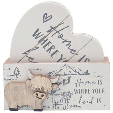 Highland Cow Coasters | Set of 4