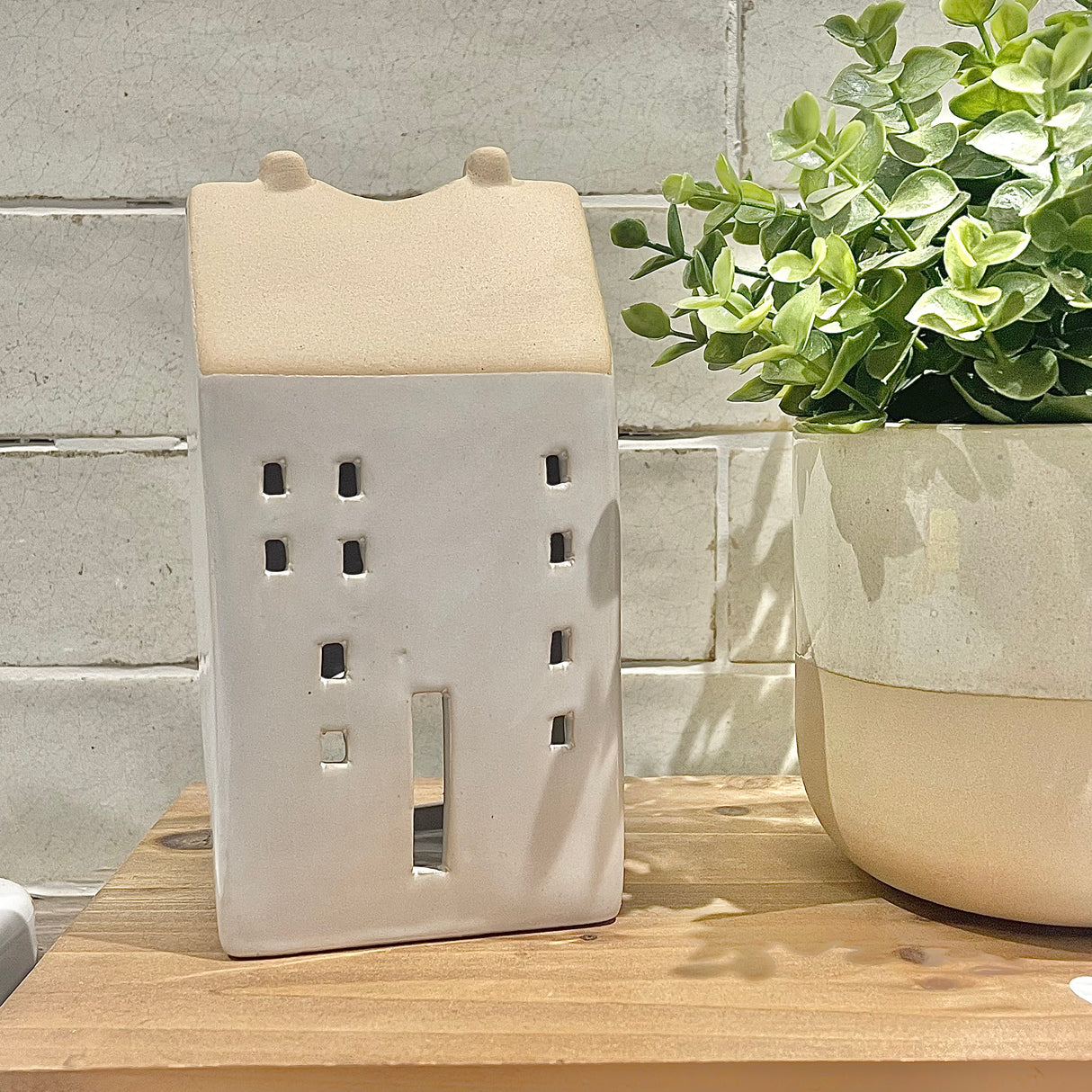 Natural T-light holder House | 17.5cm
