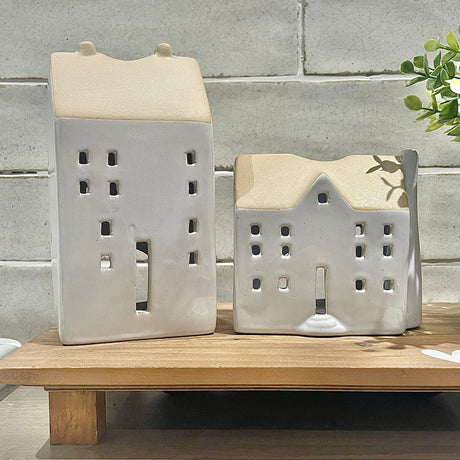 Natural T-light holder House | 17.5cm