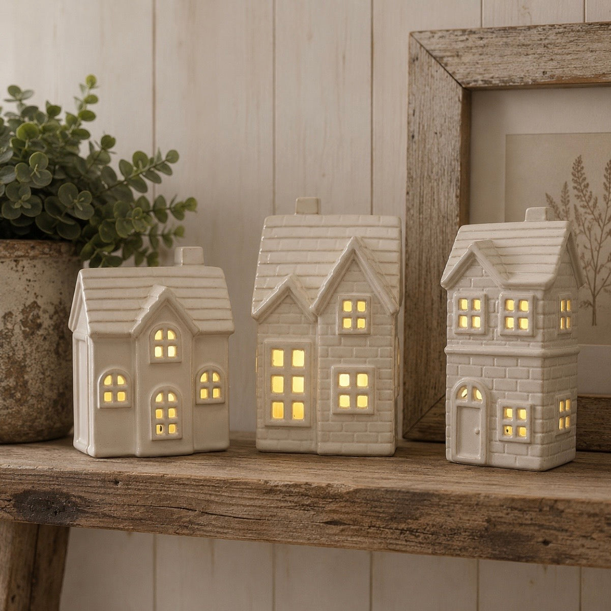 Glazed Ceramic LED Townhouse