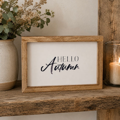 Hello Autumn Wooden Frame Sign