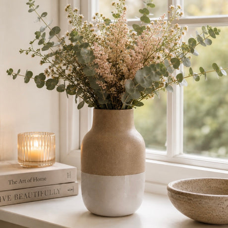 Textured Taupe Vase | 23cm
