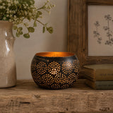 Black and Gold Metal Tea Light Holder
