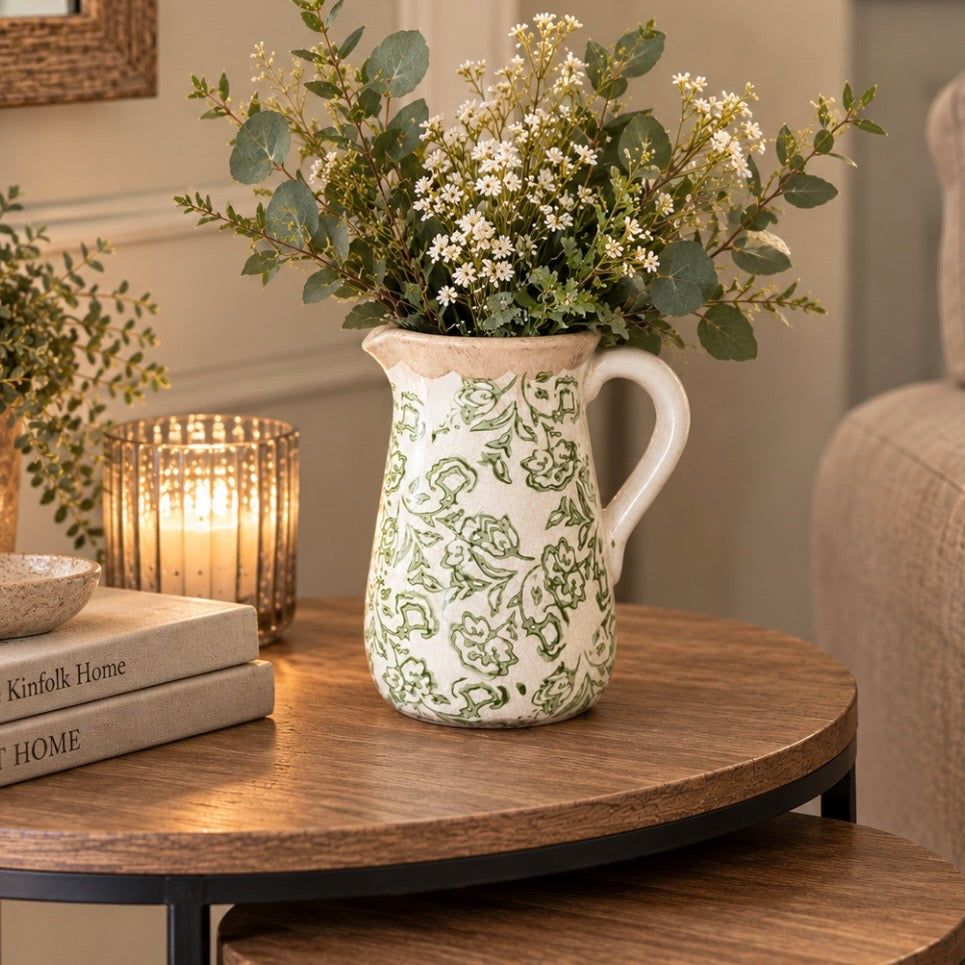 Toile de Jouy Soft Green Jug | 19cm