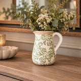 Toile de Jouy Soft Green Jug | 19cm