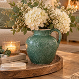 Antiqued Reactive Glaze Jug | Green