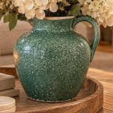 Antiqued Reactive Glaze Jug | Green