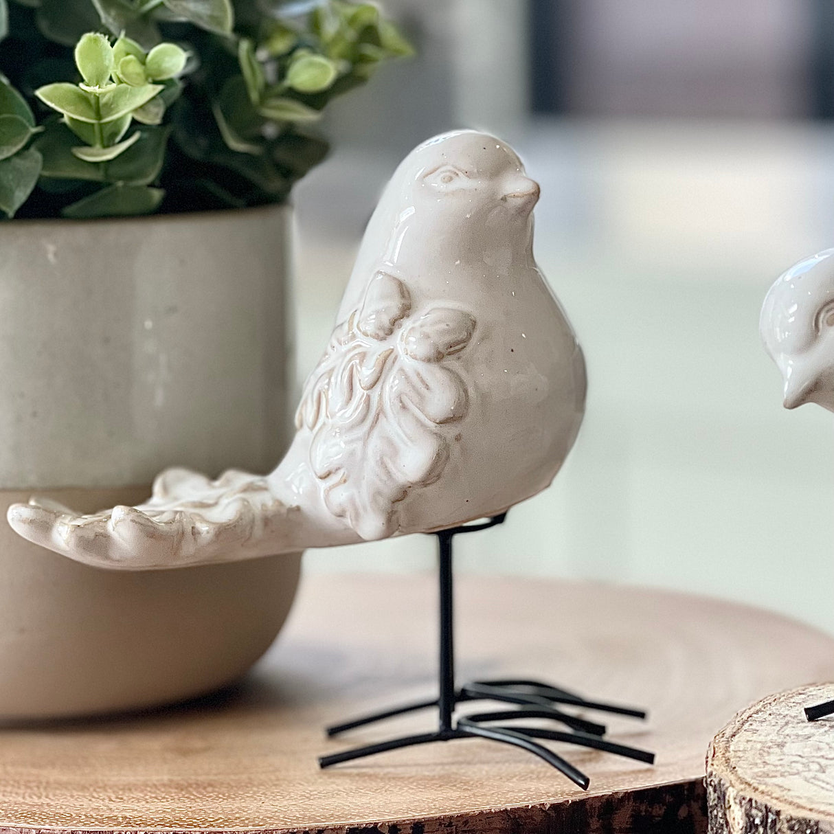 Glazed Ceramic Bird Ornament
