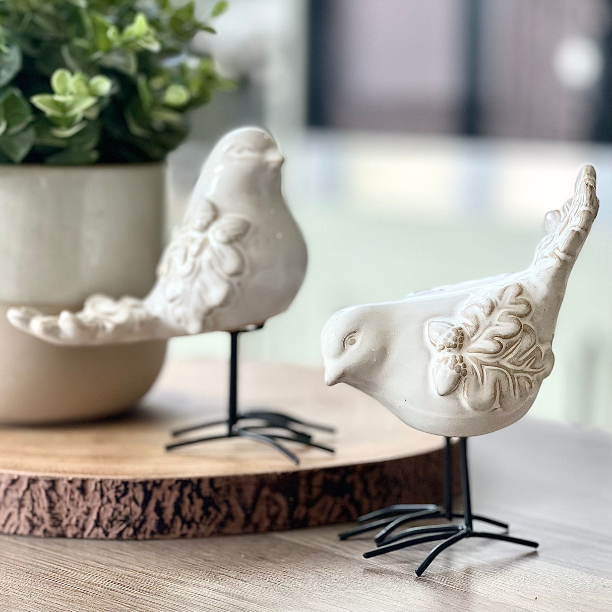 Glazed Ceramic Bird Ornament