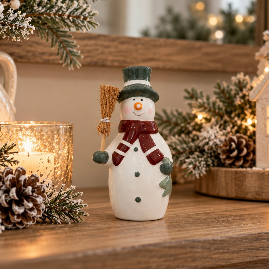 Snowman with Broom | 13.5cm