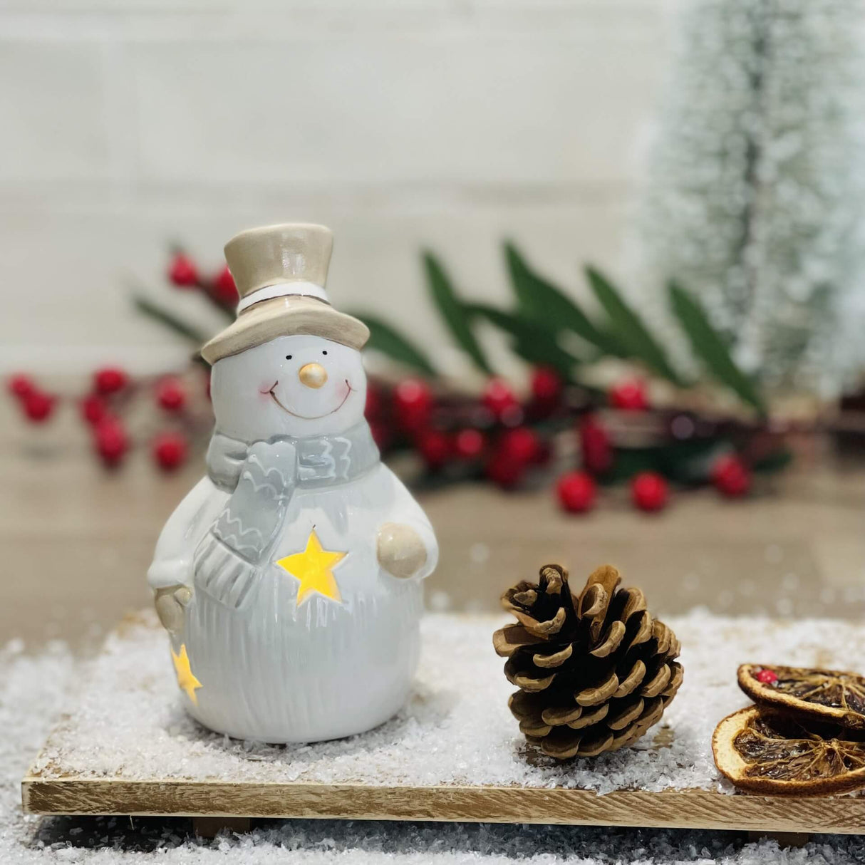 LED Snowman with Star Cut Outs