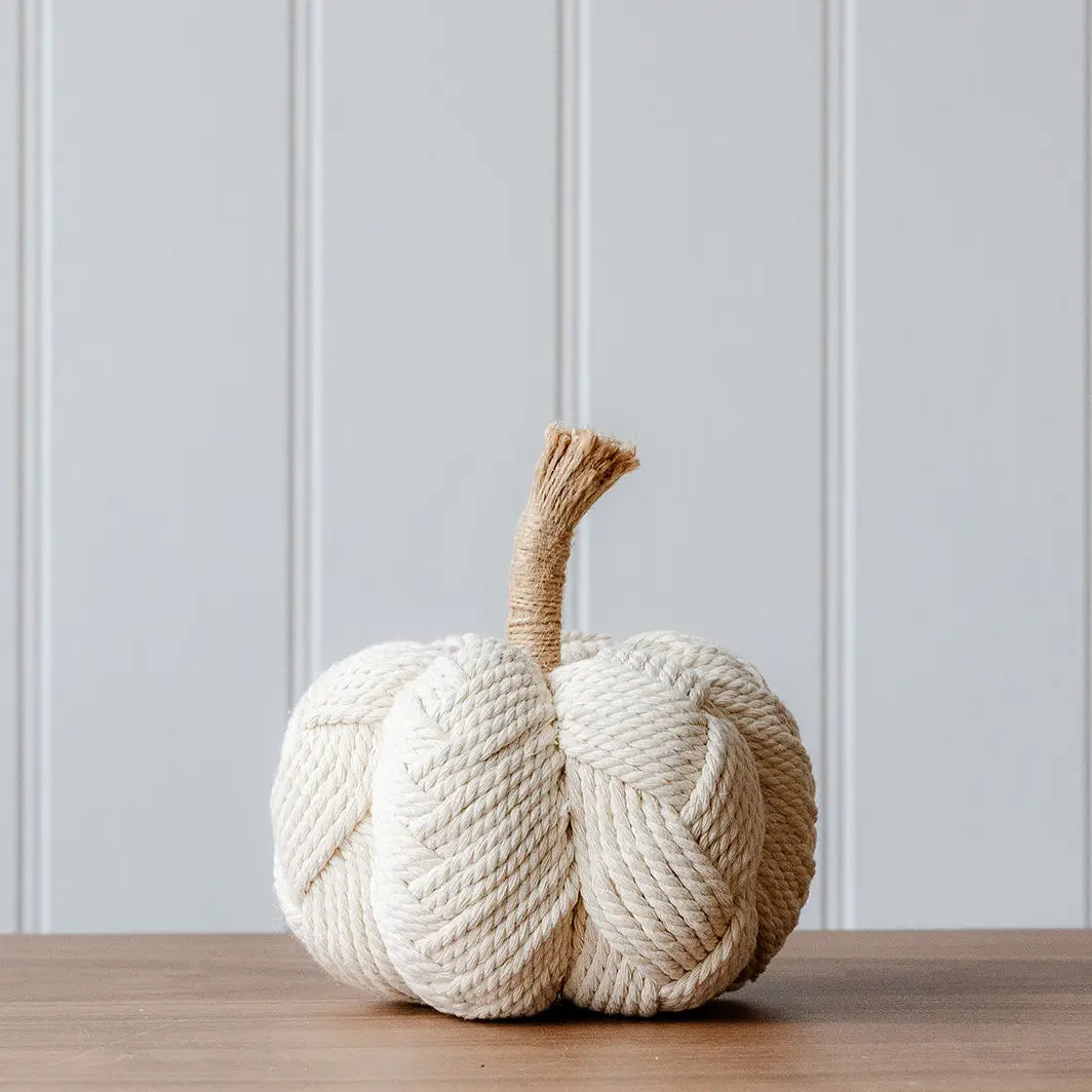 Cream Pumpkin with Rope Stem
