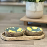 Mango Wood Dipping Bowls & Tray | Sicilian Orchard