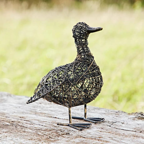 Small Flapping Duck Wire Garden Ornament