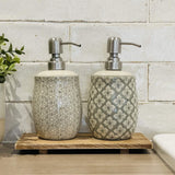 Soap Dispenser | Grey Floral Embossed