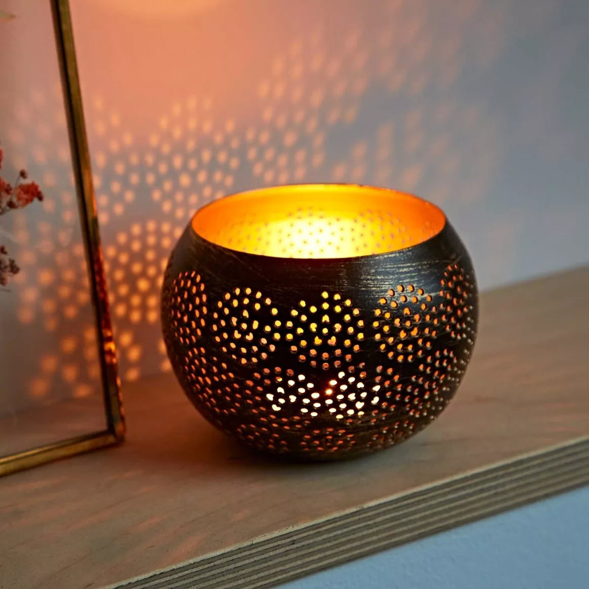 Gold metal hot sale tea light holders
