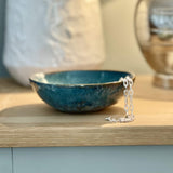 Trinket Dish Reactive Glaze Blue