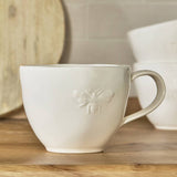 Bees White Stoneware Mug