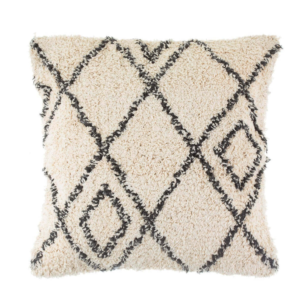 A cream and black berber style scatter cushion
