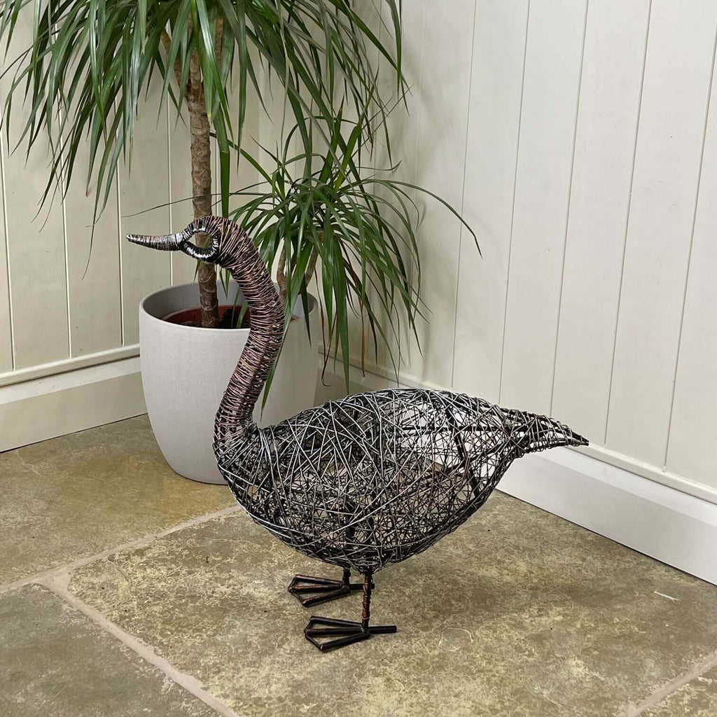 Garden Ornament - Handmade Wire Goose - Starburst Interiors Limited